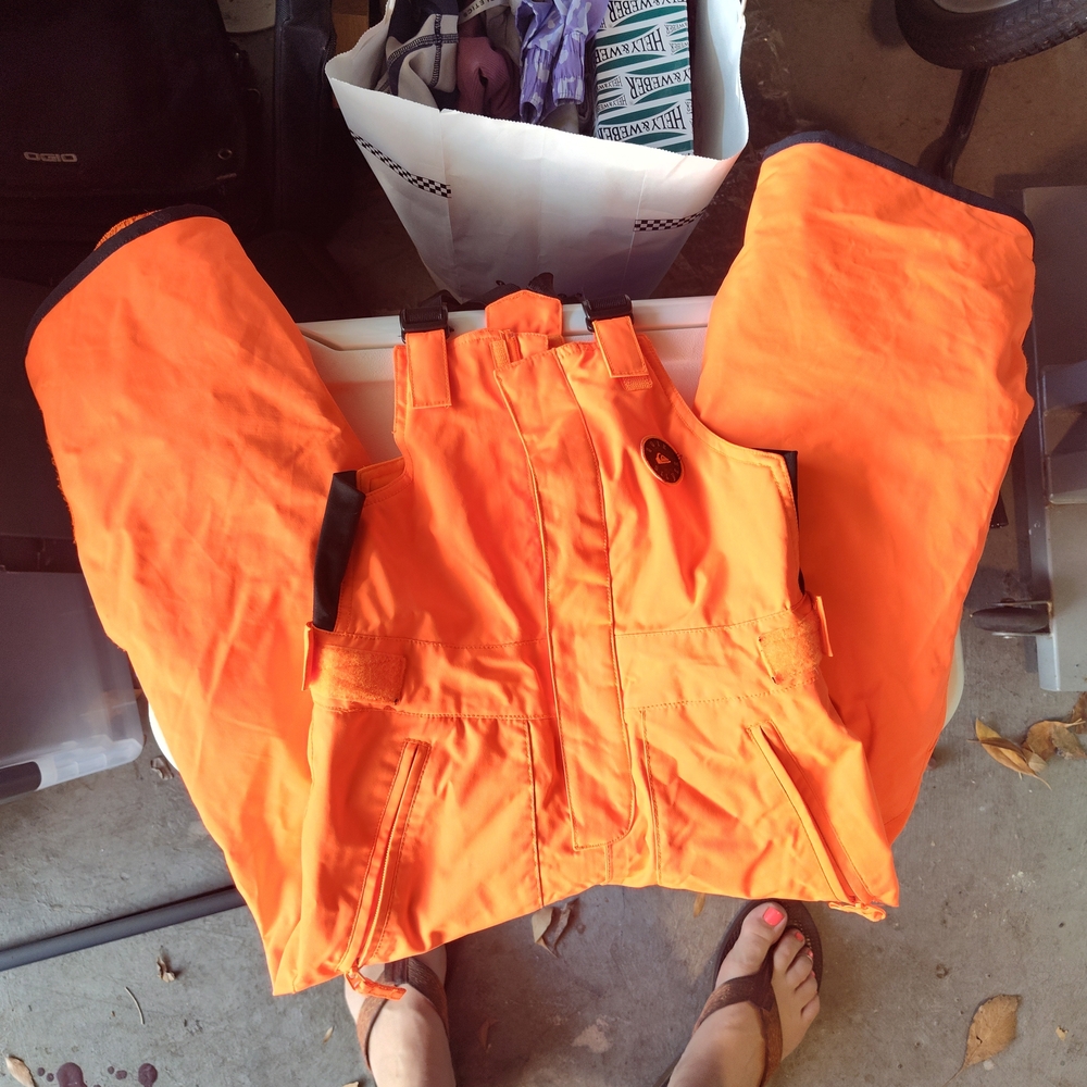 Bright Orange Kids Snow Bibs - Unbranded